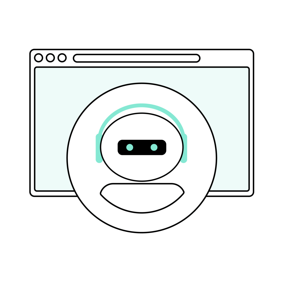 AI robot In page graphic